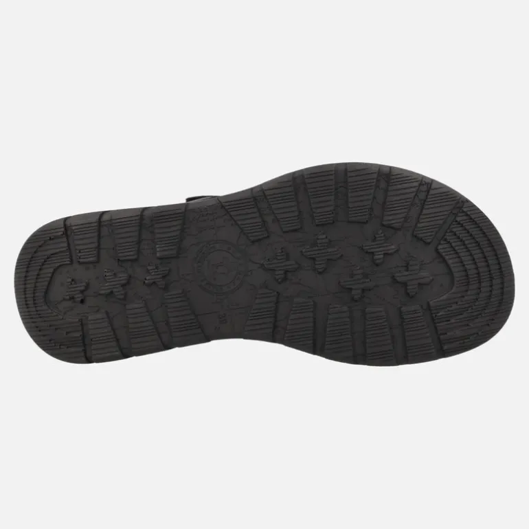 Sandalias negras de piel con plataforma y cierre de velcros Noor