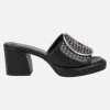Sandalias negras de tacón con remaches y maxi hebilla Lil Cheer