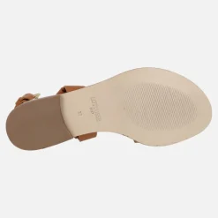 Sandalias Nylo en piel cuero con tira al talón