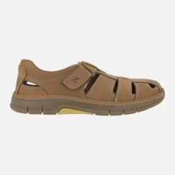 Sandalias para hombre en piel nobuck cuero con cierre de velcros