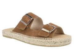 Sandalias para hombre en serraje cuero con doble hebilla