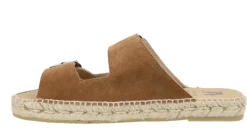 Sandalias para hombre en serraje cuero con doble hebilla