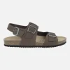 Sandalias para hombre Ghita en nobuck marrón con hebillas