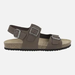Sandalias para hombre Ghita en nobuck marrón con hebillas