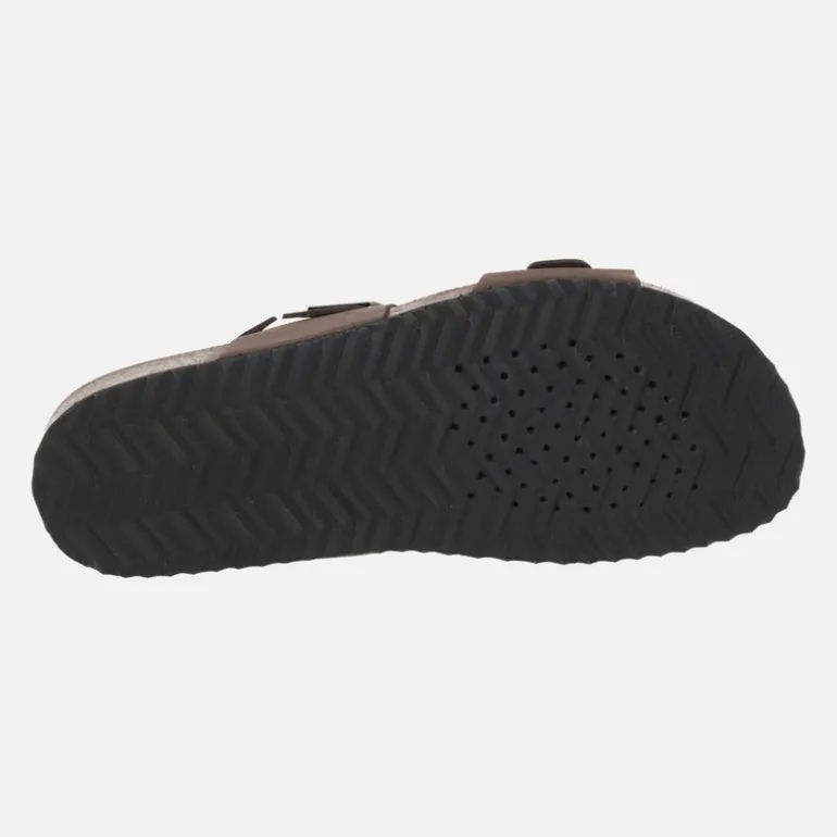 Sandalias para hombre Ghita en nobuck marrón con hebillas
