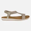 Sandalias para mujer en tejido dorado
