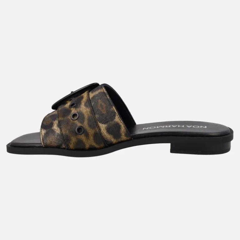Sandalias planas con estampado leopardo Vibra