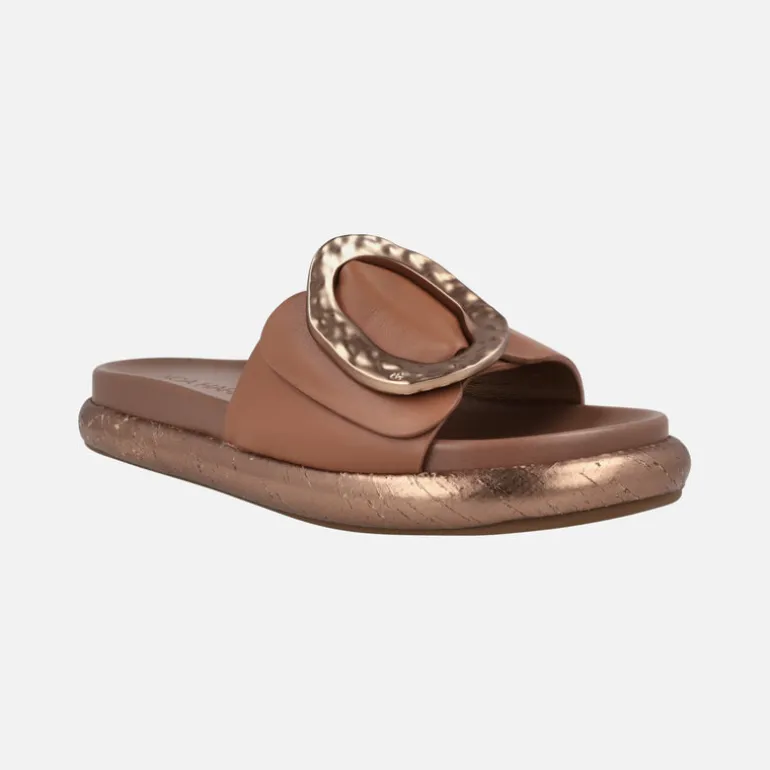 Sandalias planas con maxi hebilla Pascal