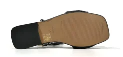 Sandalias planas con pala fruncida y cintas para mujer