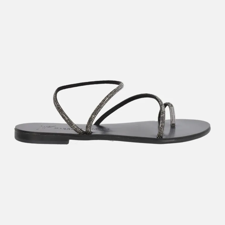 Sandalias planas con tiras de strass 63-TCM Nicolas Lainas