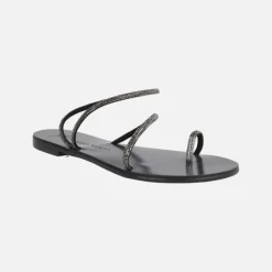 Sandalias planas con tiras de strass 63-TCM Nicolas Lainas