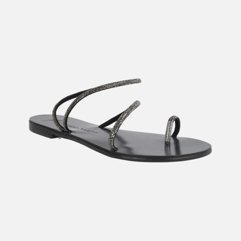 Sandalias planas con tiras de strass 63-TCM Nicolas Lainas