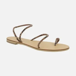 Sandalias planas con tiras snake print