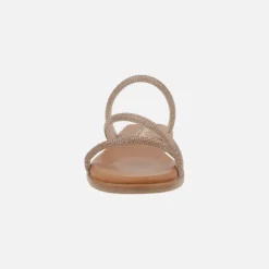 Sandalias planas con tiras de strass