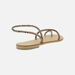 Sandalias planas con tiras snake print