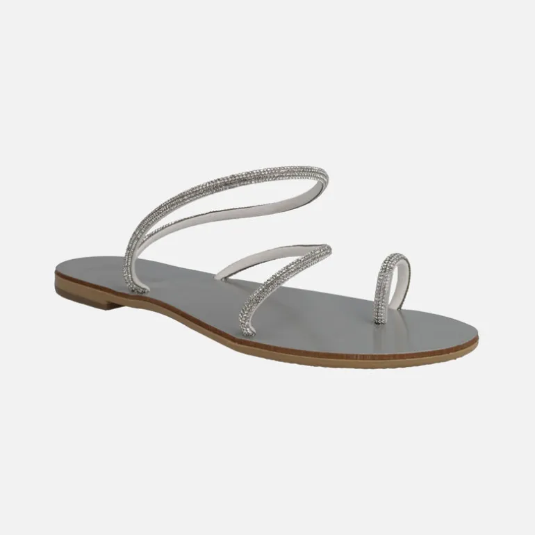 Sandalias planas con tiras de strass 63-TCM Nicolas Lainas