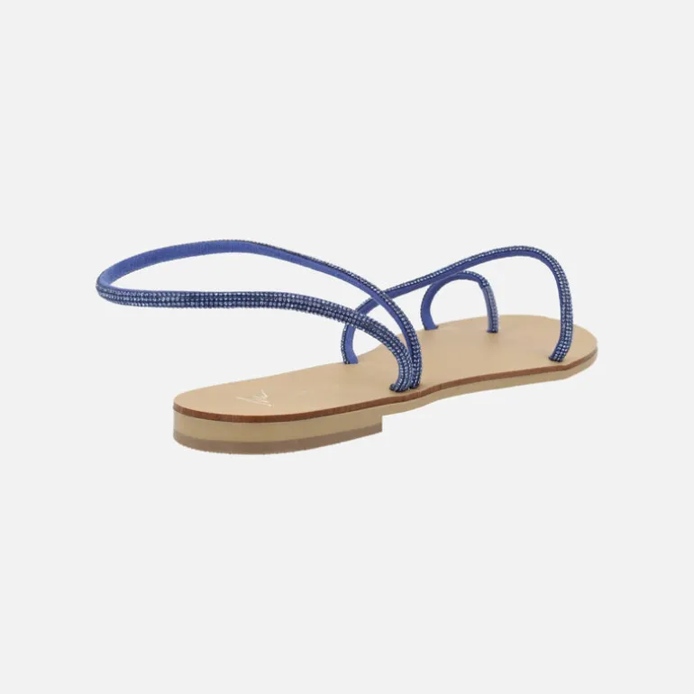 Sandalias planas con tiras de strass