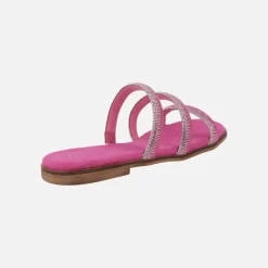 Sandalias planas con tiras de strass