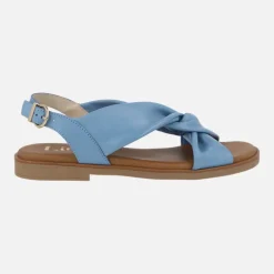 Sandalias planas de piel con tiras entrelazadas