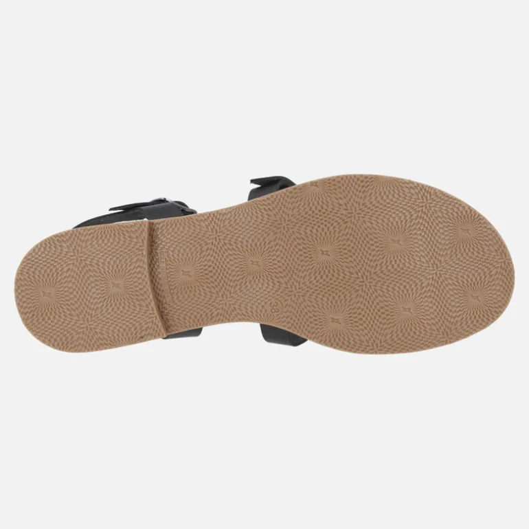 Sandalias planas de piel estilo romanas con hebillas