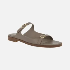 Sandalias planas de piel para mujer Lottusse Nylo con hebillas
