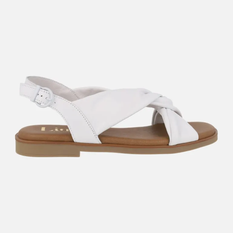 Sandalias planas de piel con tiras entrelazadas