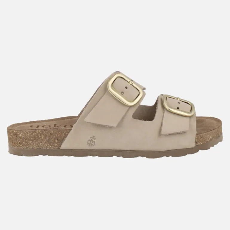 Sandalias planas de piel estilo bios con hebillas Jerba 700