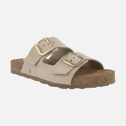 Sandalias planas de piel estilo bios con hebillas Jerba 700