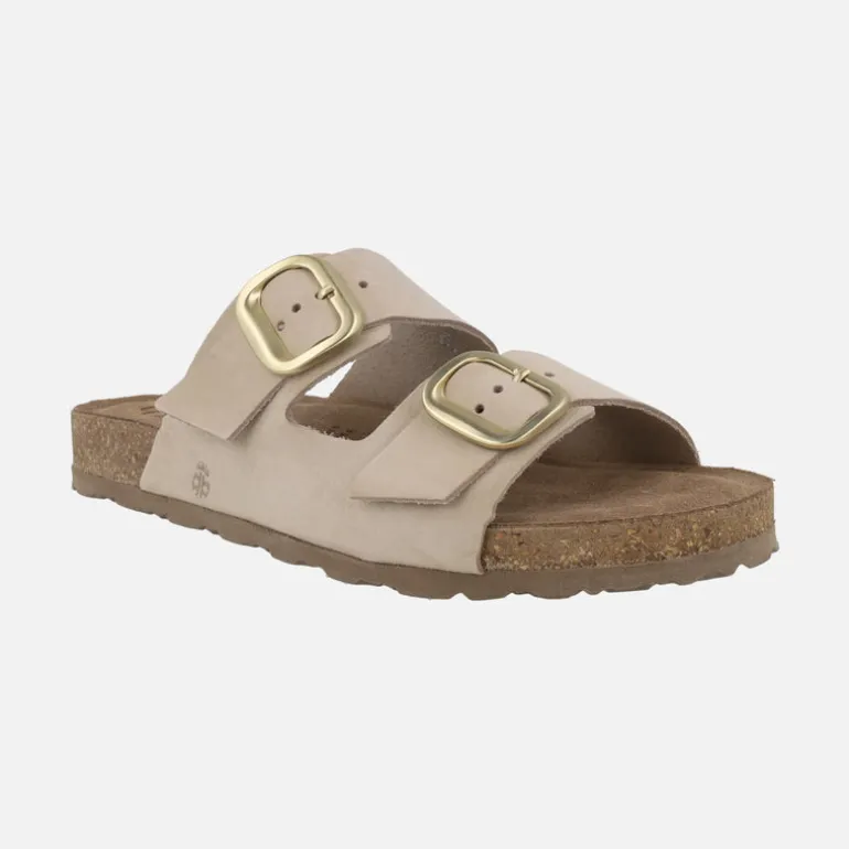 Sandalias planas de piel estilo bios con hebillas Jerba 700