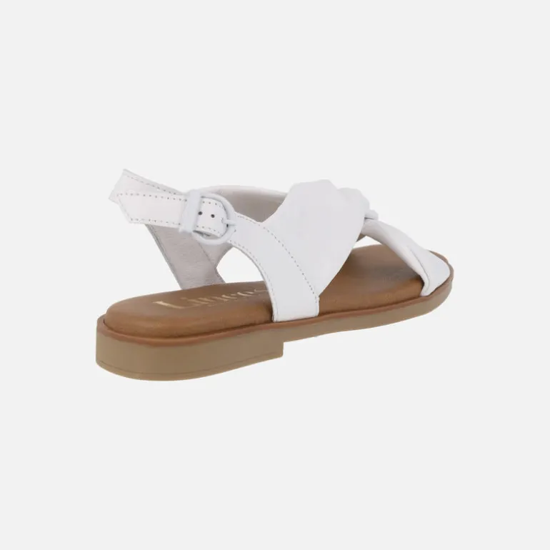 Sandalias planas de piel con tiras entrelazadas