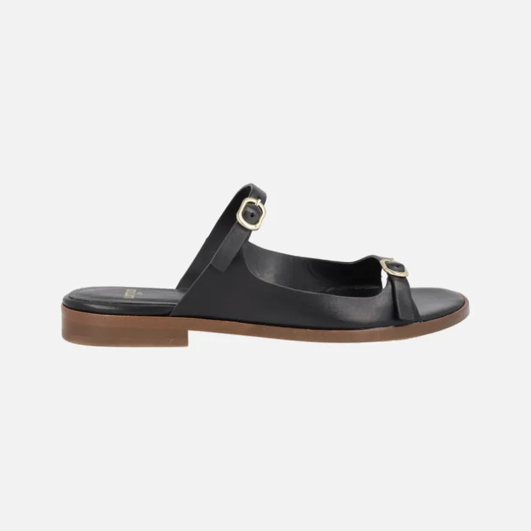 Sandalias planas de piel para mujer Lottusse Nylo con hebillas