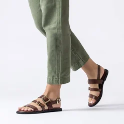 Sandalias planas de piel con hebillas Zorion