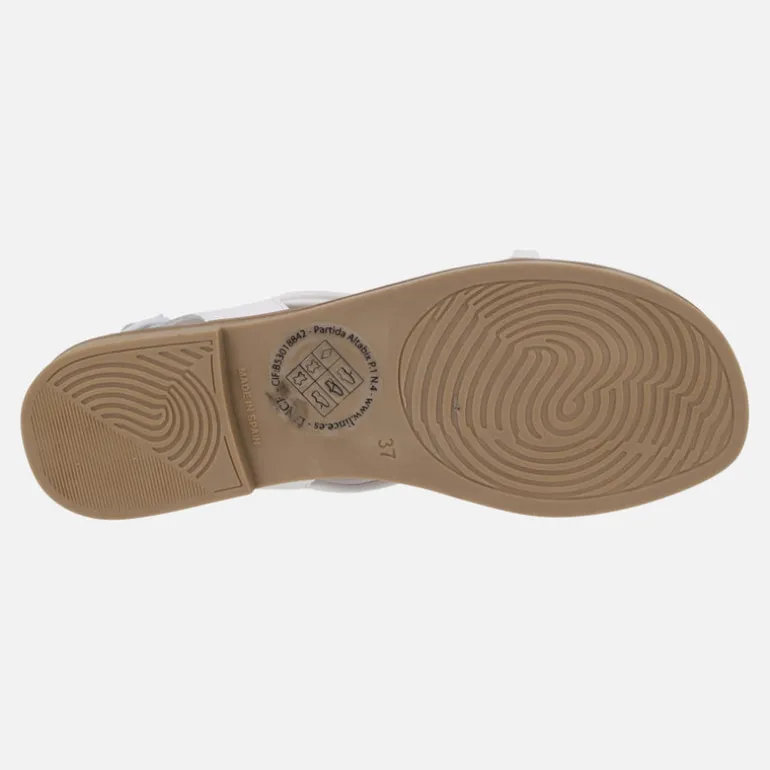 Sandalias planas de piel con tiras entrelazadas