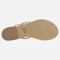 Sandalias planas de strass con tira en espiral ajustable al tobillo