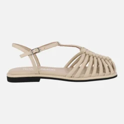 Sandalias planas de tiras estilo cangrejeras