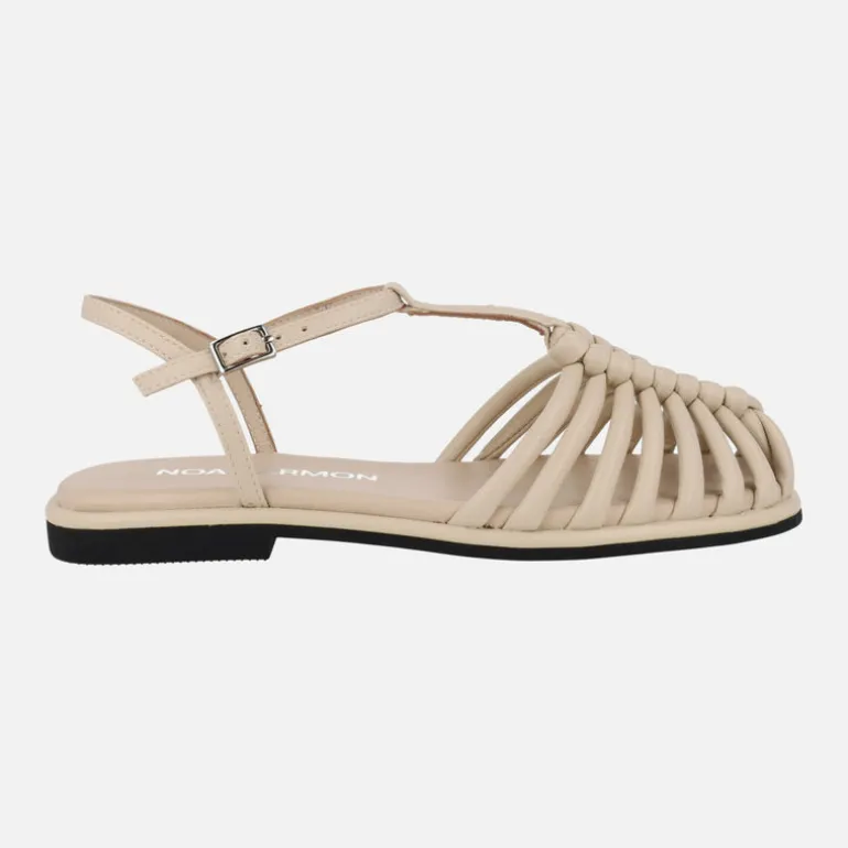 Sandalias planas de tiras estilo cangrejeras