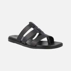 Sandalias planas descalzas de piel