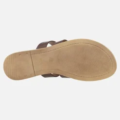 Sandalias planas descalzas de piel