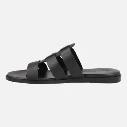 Sandalias planas descalzas de piel