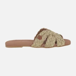 Sandalias planas Durban en tejido trenzado rafia