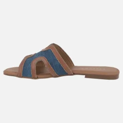 Sandalias planas en combinado bicolor