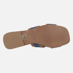 Sandalias planas en combinado bicolor
