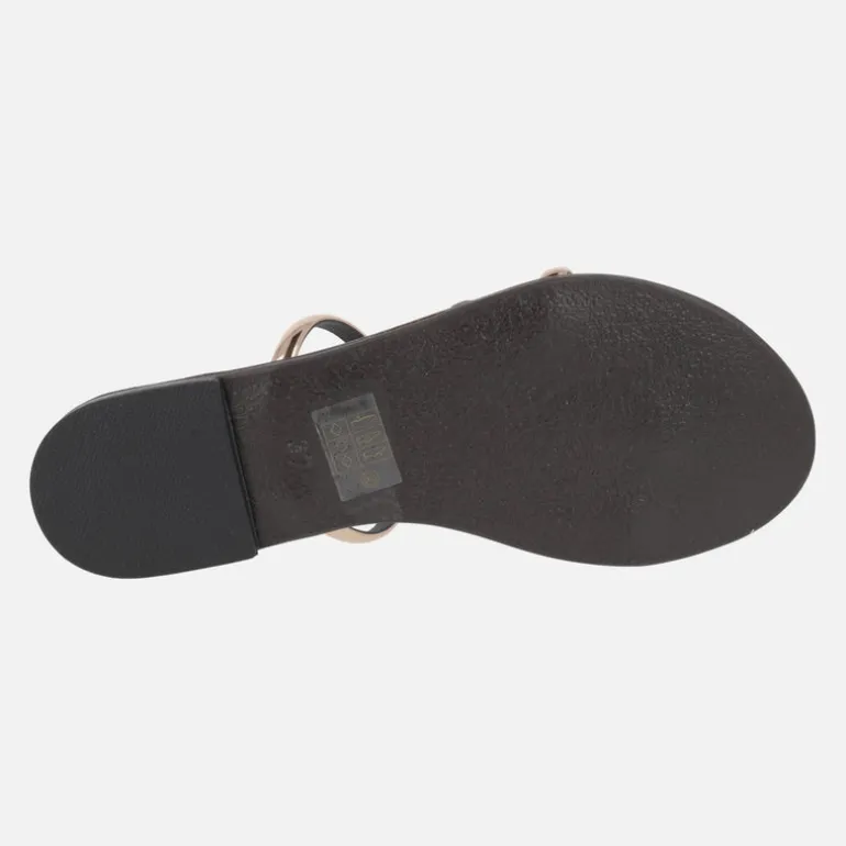Sandalias planas en combinado marrón y oro 927-T de Nicolas Lainas