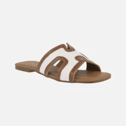 Sandalias planas en combinado bicolor