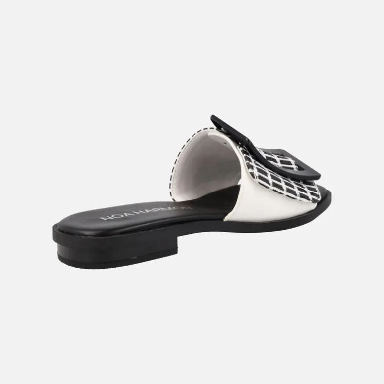 Sandalias planas en combinado rafia con maxi hebilla Matisse