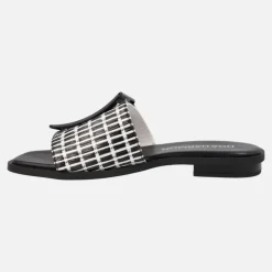 Sandalias planas en combinado rafia con maxi hebilla Matisse