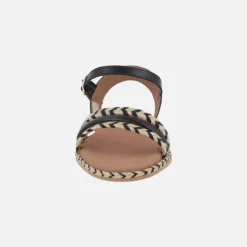 Sandalias planas en piel y yute Ancon cuerda