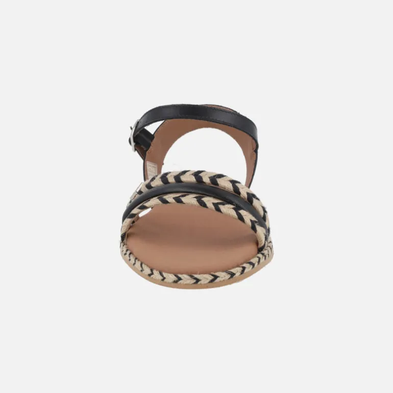 Sandalias planas en piel y yute Ancon cuerda