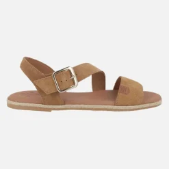 Sandalias planas en serraje cuero Leyte