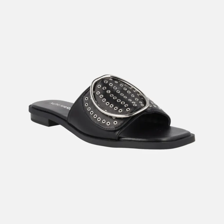Sandalias planas Jazz con remaches y maxi hebilla